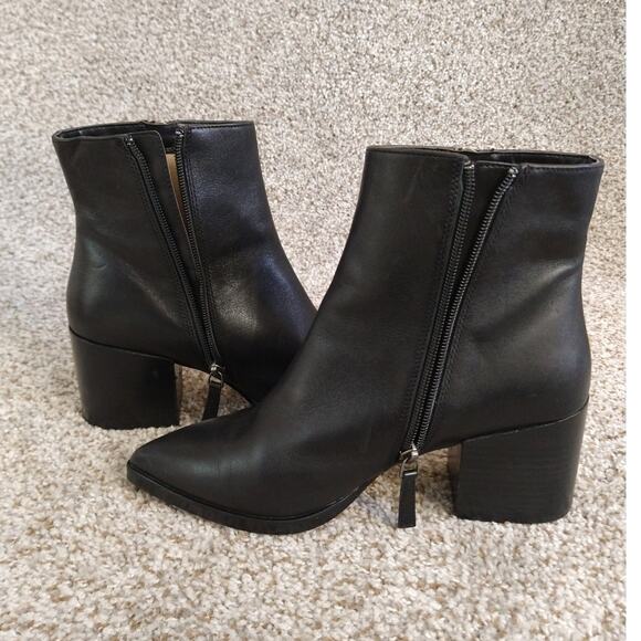 Linea Paolo Viva Black Leather Ankle Booties | Size 8.5 - Picture 2 of 16